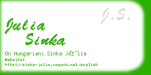 julia sinka business card